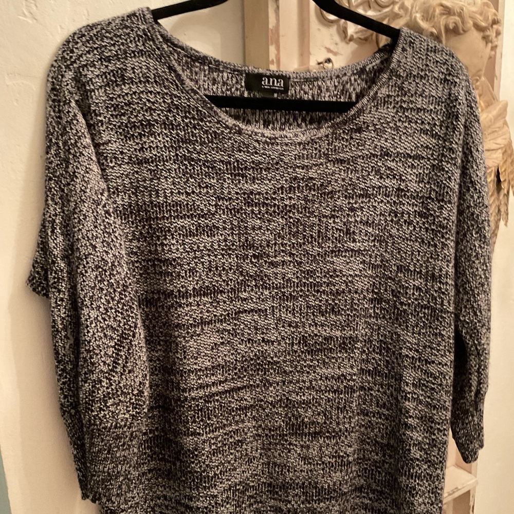 Ana Black and White Knit Sweater